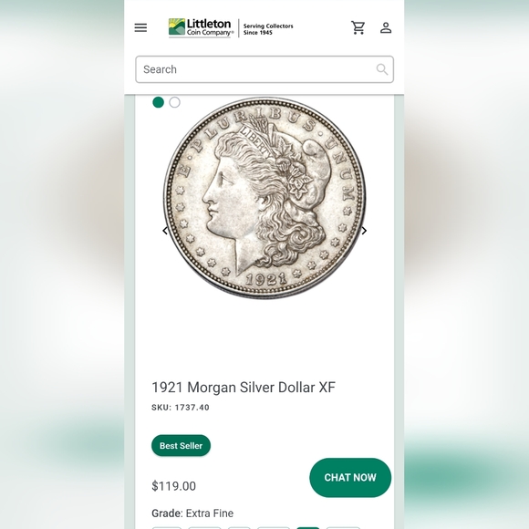 1921P Morgan Silver Dollar Coi Extra Fine 1921 Morgan Silver Dollar - Picture 11 of 11